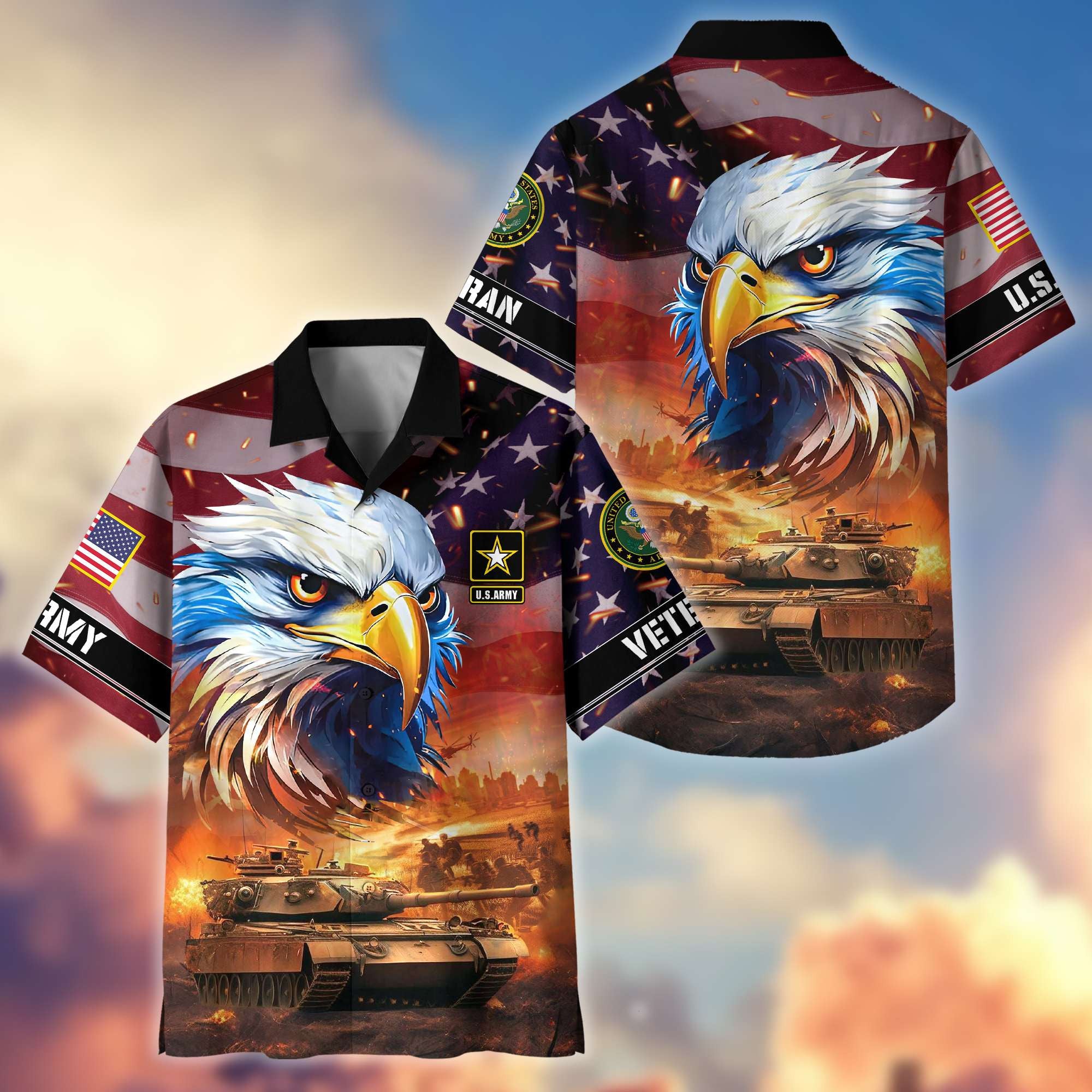 Premium Honoring All Who Served US Veterans Hawaiian Shirt