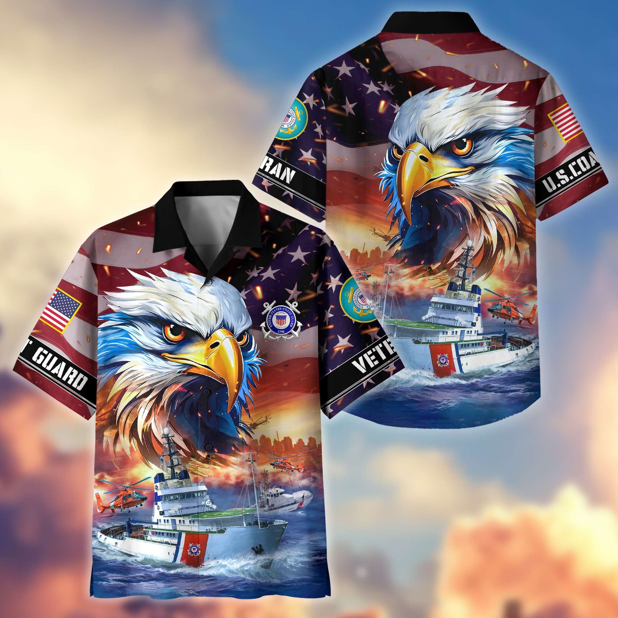 Premium Honoring All Who Served US Veterans Hawaiian Shirt