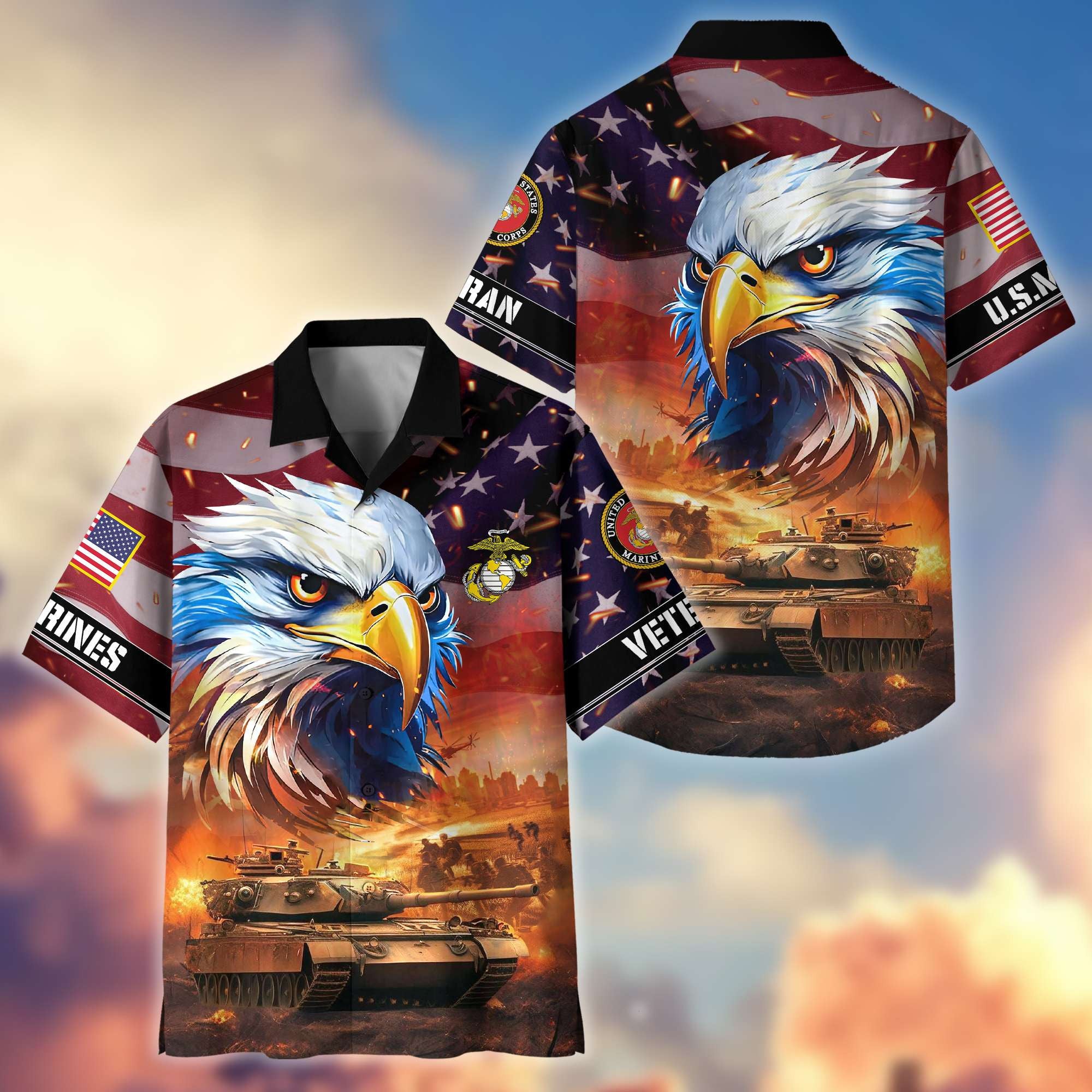 Premium Honoring All Who Served US Veterans Hawaiian Shirt