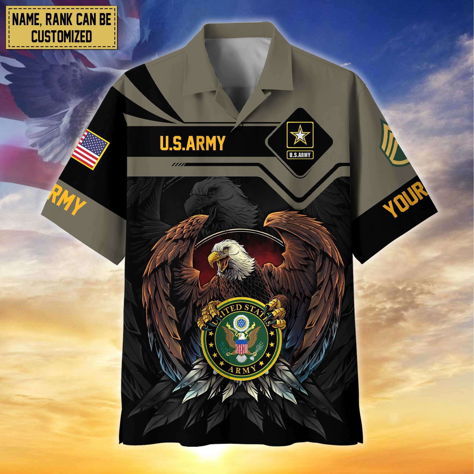 Premium Personalized Proudly Served US Veterans Hawaiian Shirt
