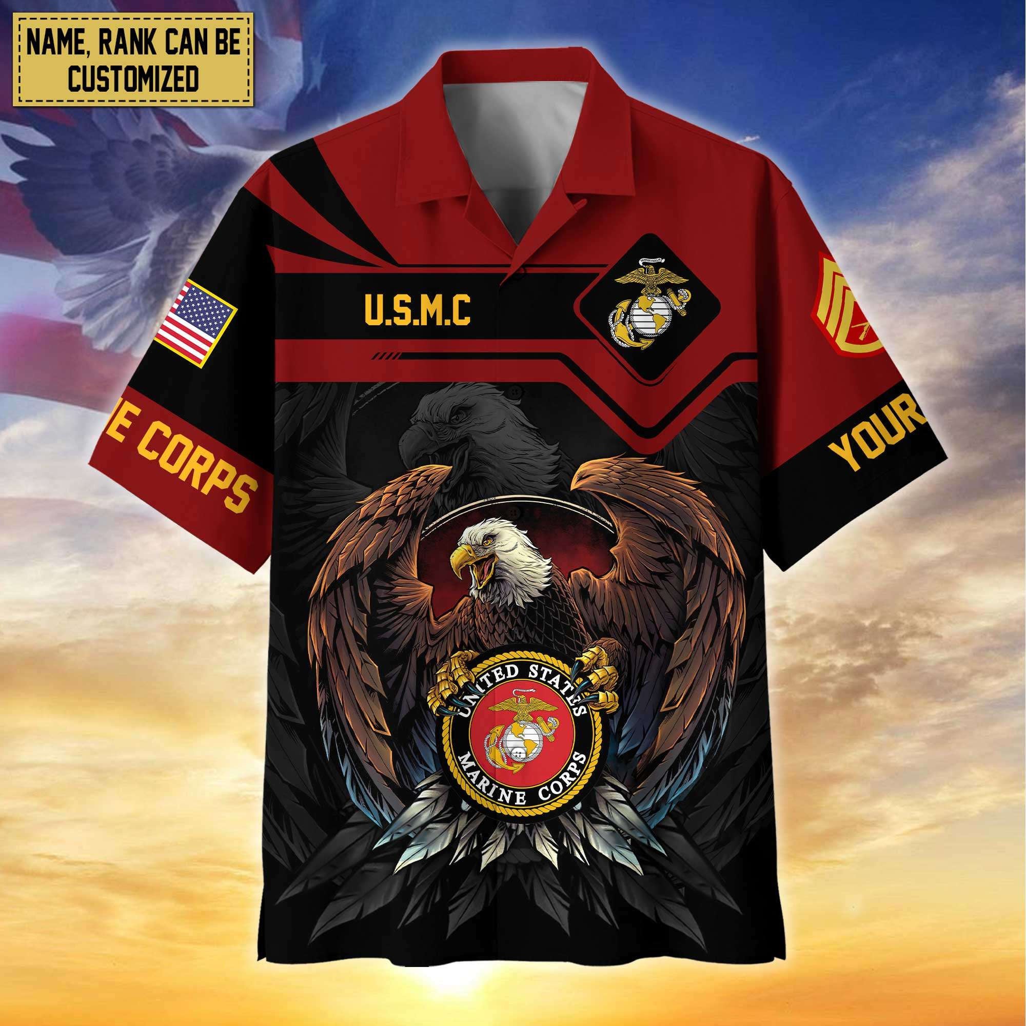 Premium Personalized Proudly Served US Veterans Hawaiian Shirt