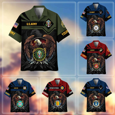 Premium Personalized Proudly Served US Veterans Hawaiian Shirt
