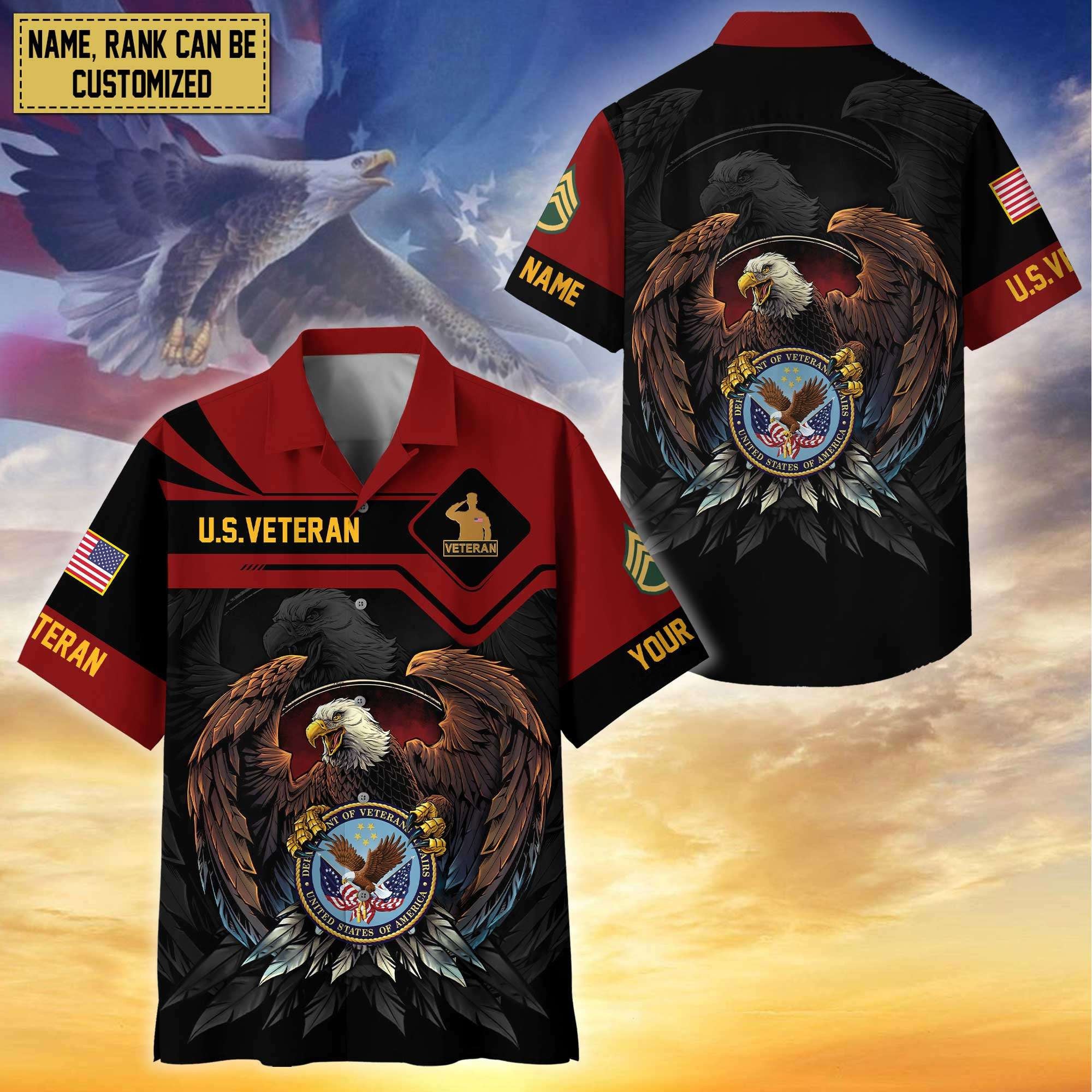 Premium Personalized Proudly Served US Veterans Hawaiian Shirt