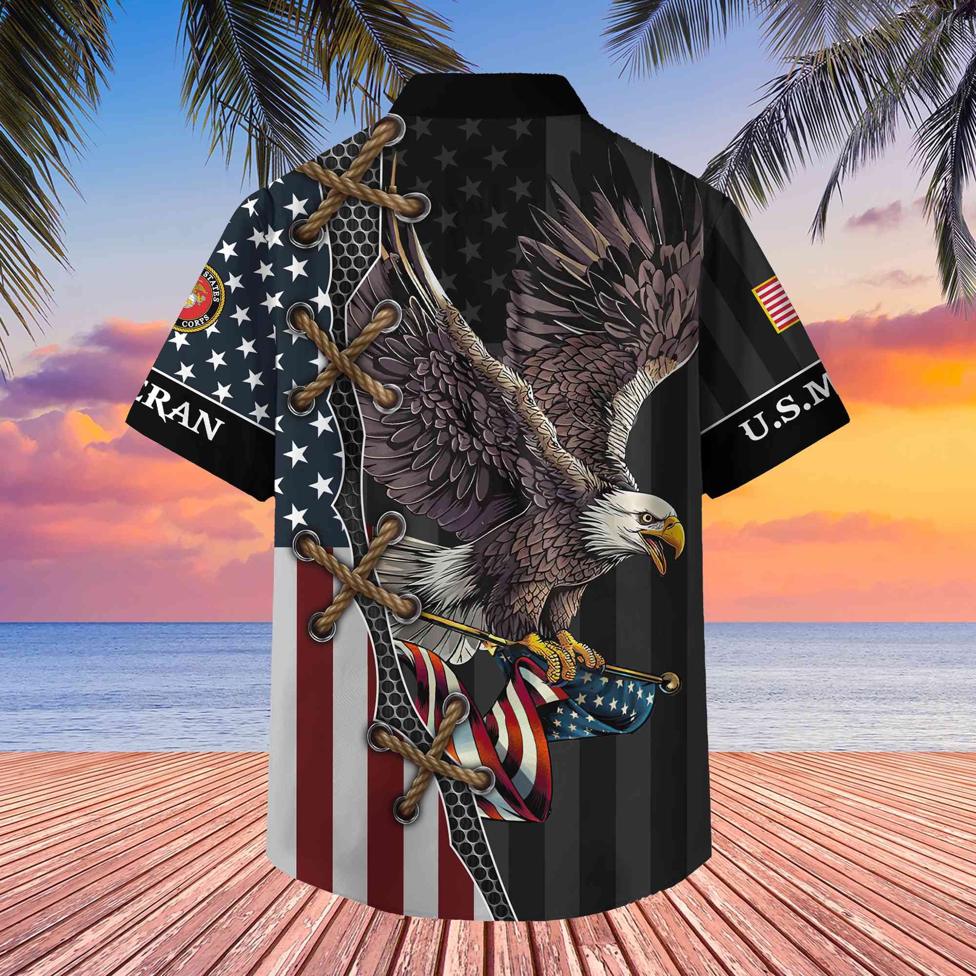 Premium US Veterans Hawaiian Shirt, Gifts For Veterans Day, Father's Day