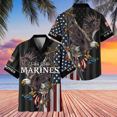 Premium US Veterans Hawaiian Shirt, Gifts For Veterans Day, Father's Day