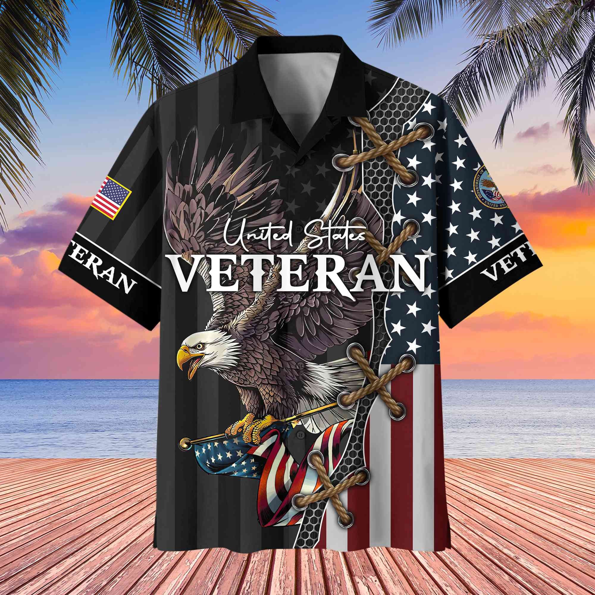 Premium US Veterans Hawaiian Shirt, Gifts For Veterans Day, Father's Day