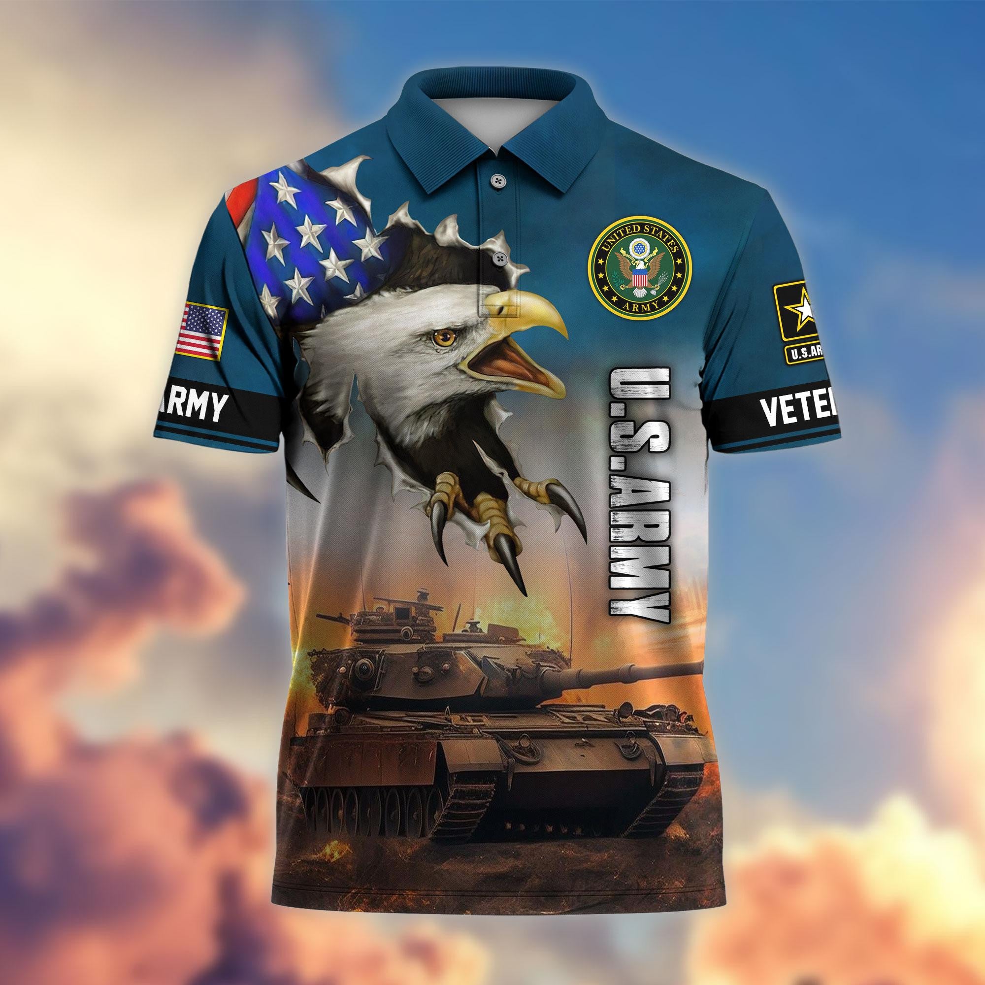 Premium US Veterans Polo Shirt, Gifts For Veterans Day, Gifts For Dad, Gifts For Husband Veteran