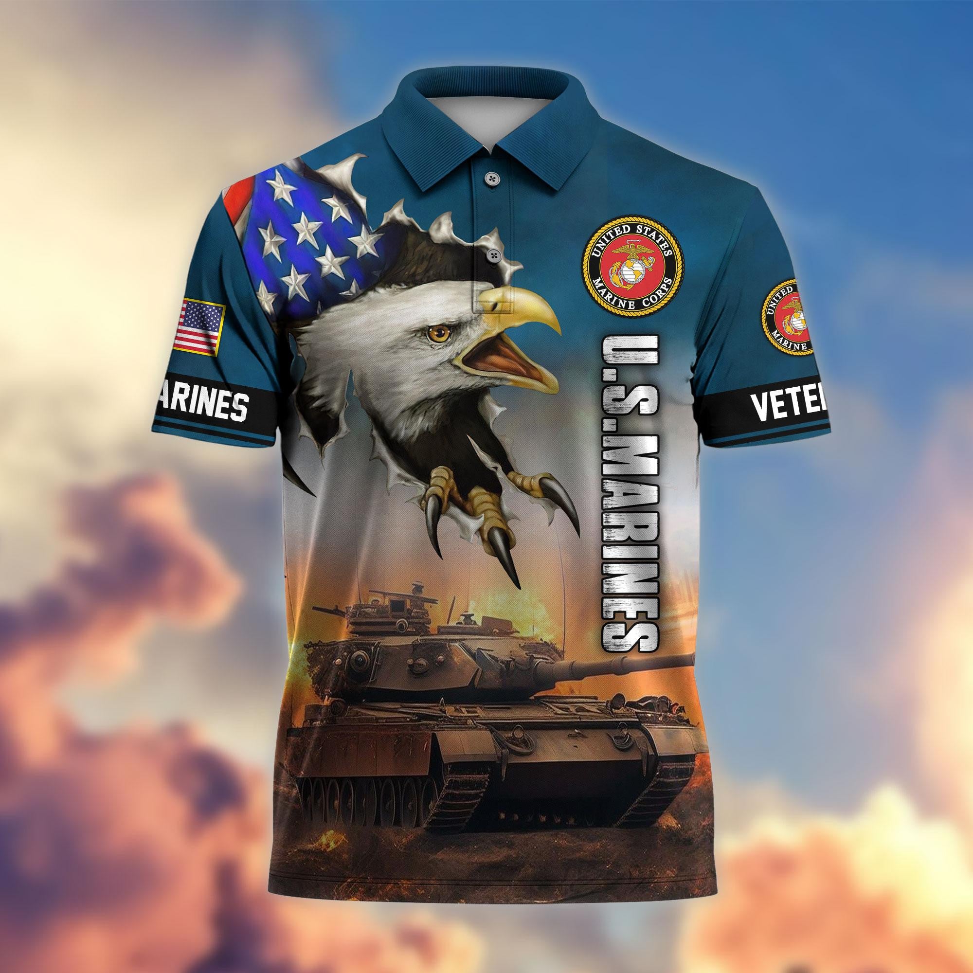 Premium US Veterans Polo Shirt, Gifts For Veterans Day, Gifts For Dad, Gifts For Husband Veteran