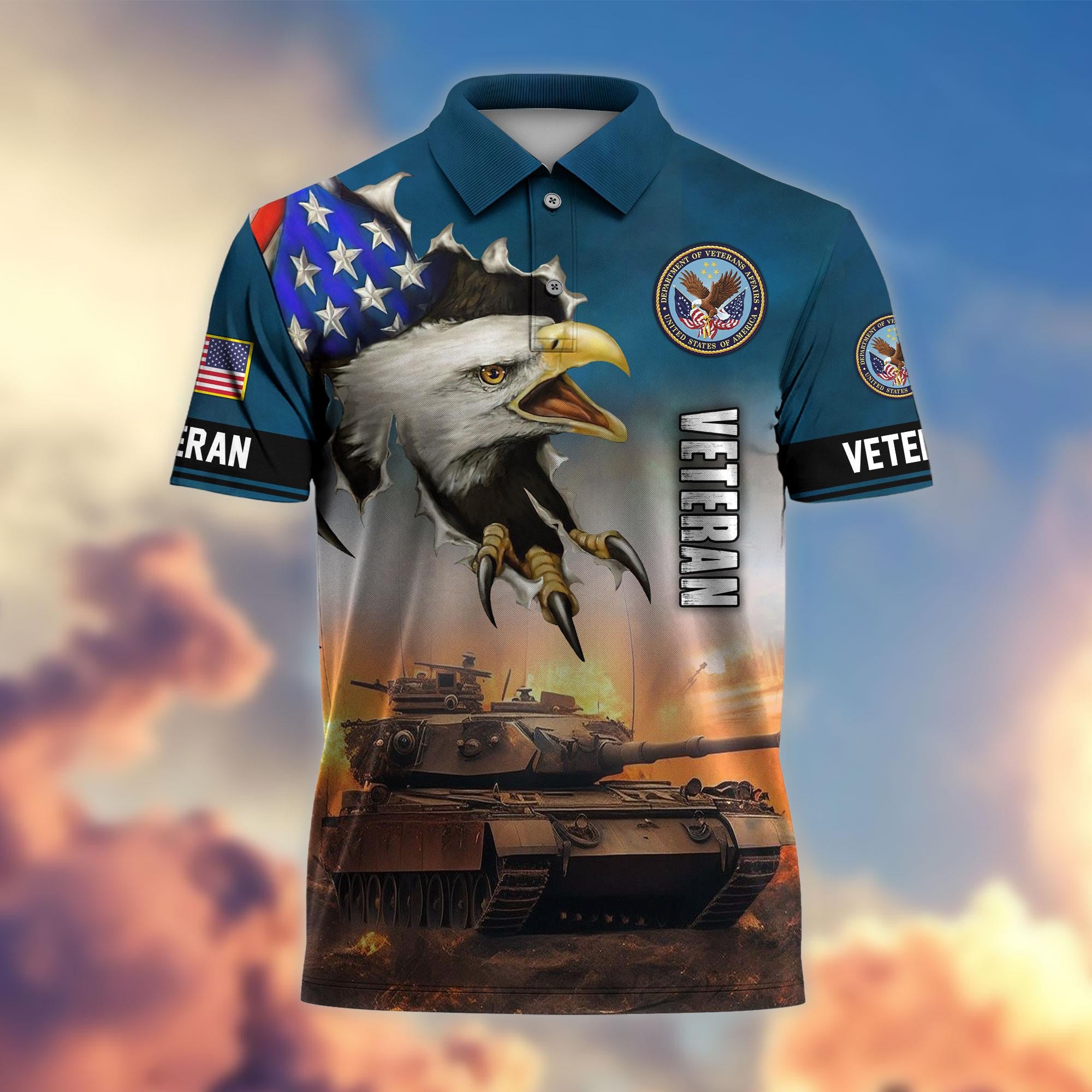 Premium US Veterans Polo Shirt, Gifts For Veterans Day, Gifts For Dad, Gifts For Husband Veteran