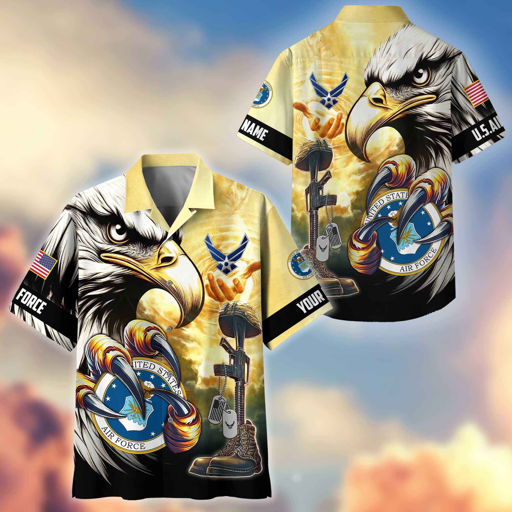 Premium Personalized Honoring All Who Served US Veterans Hawaiian Shirt