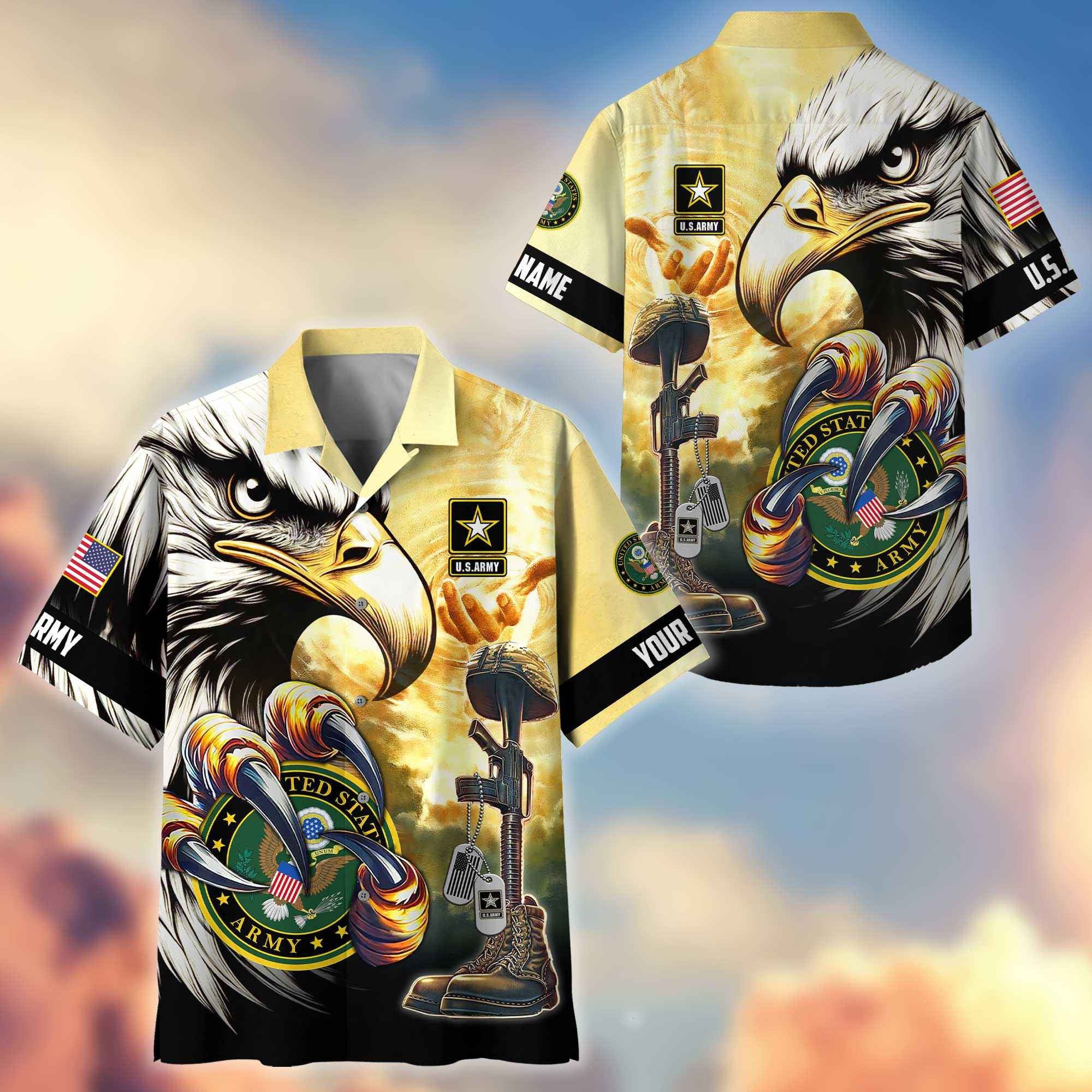 Premium Personalized Honoring All Who Served US Veterans Hawaiian Shirt