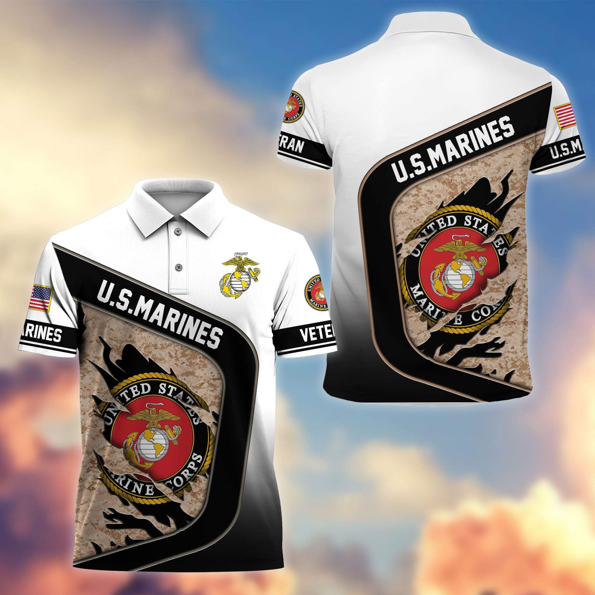Premium US Veterans Polo Shirt, Gifts For Veterans Day, Gifts For Dad, Gifts For Husband Veteran
