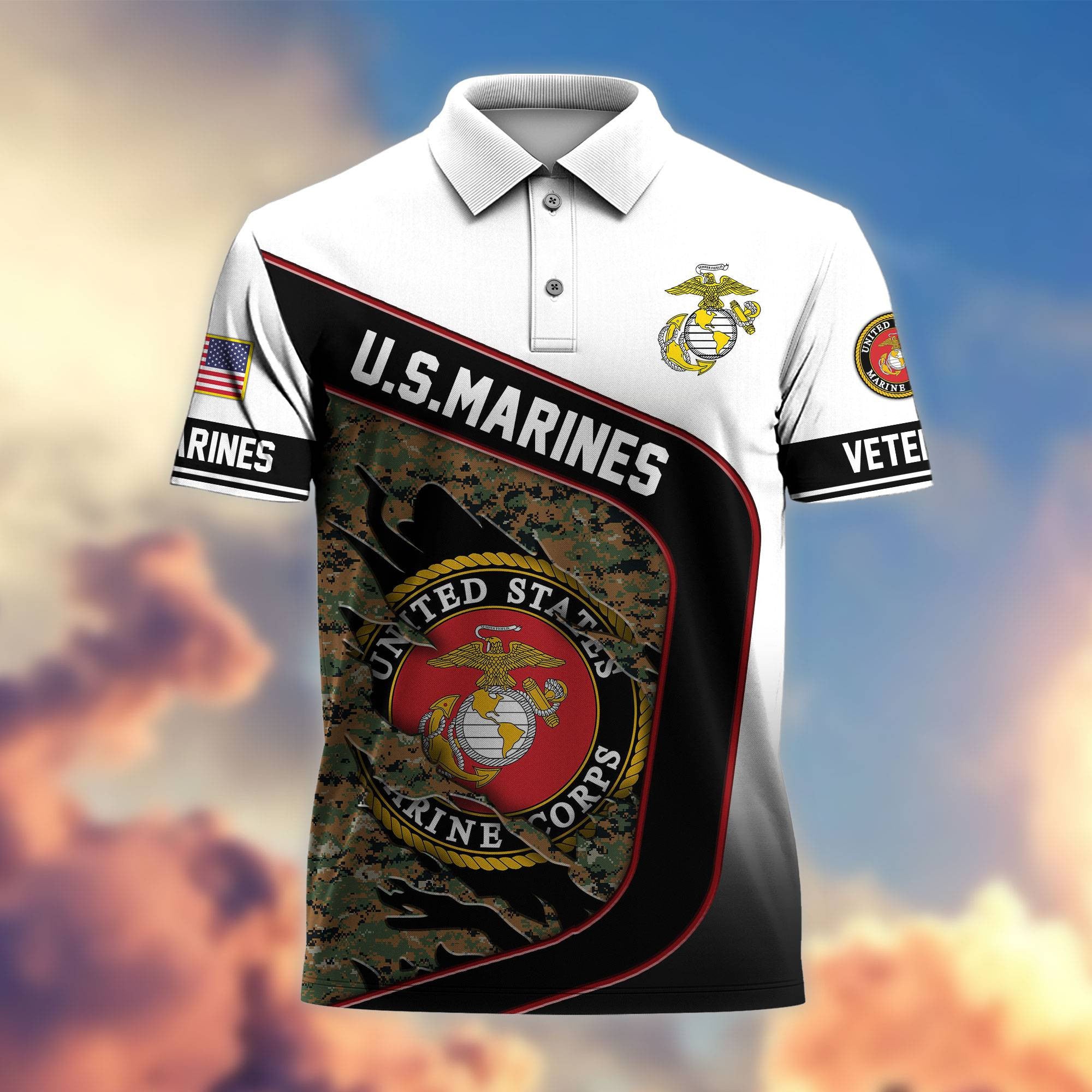 Premium US Veterans Polo Shirt, Gifts For Veterans Day, Gifts For Dad, Gifts For Husband Veteran