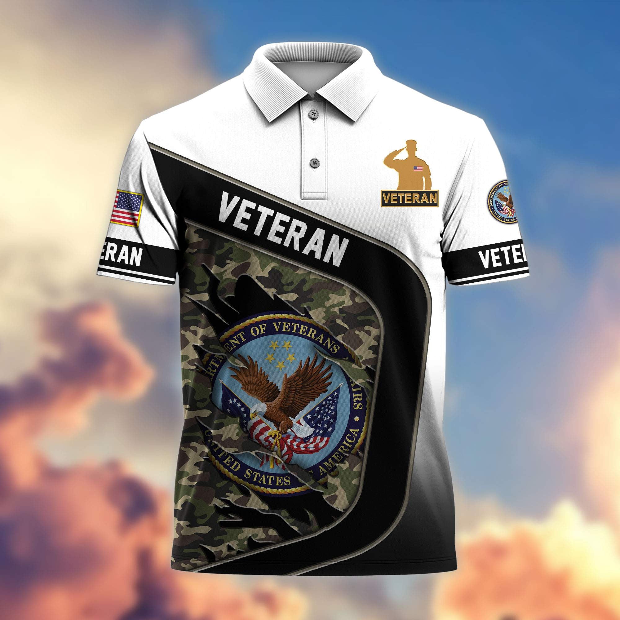Premium US Veterans Polo Shirt, Gifts For Veterans Day, Gifts For Dad, Gifts For Husband Veteran