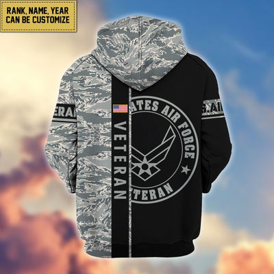 Premium Personalized Camo Soldiers US Veterans Zip Hoodie
