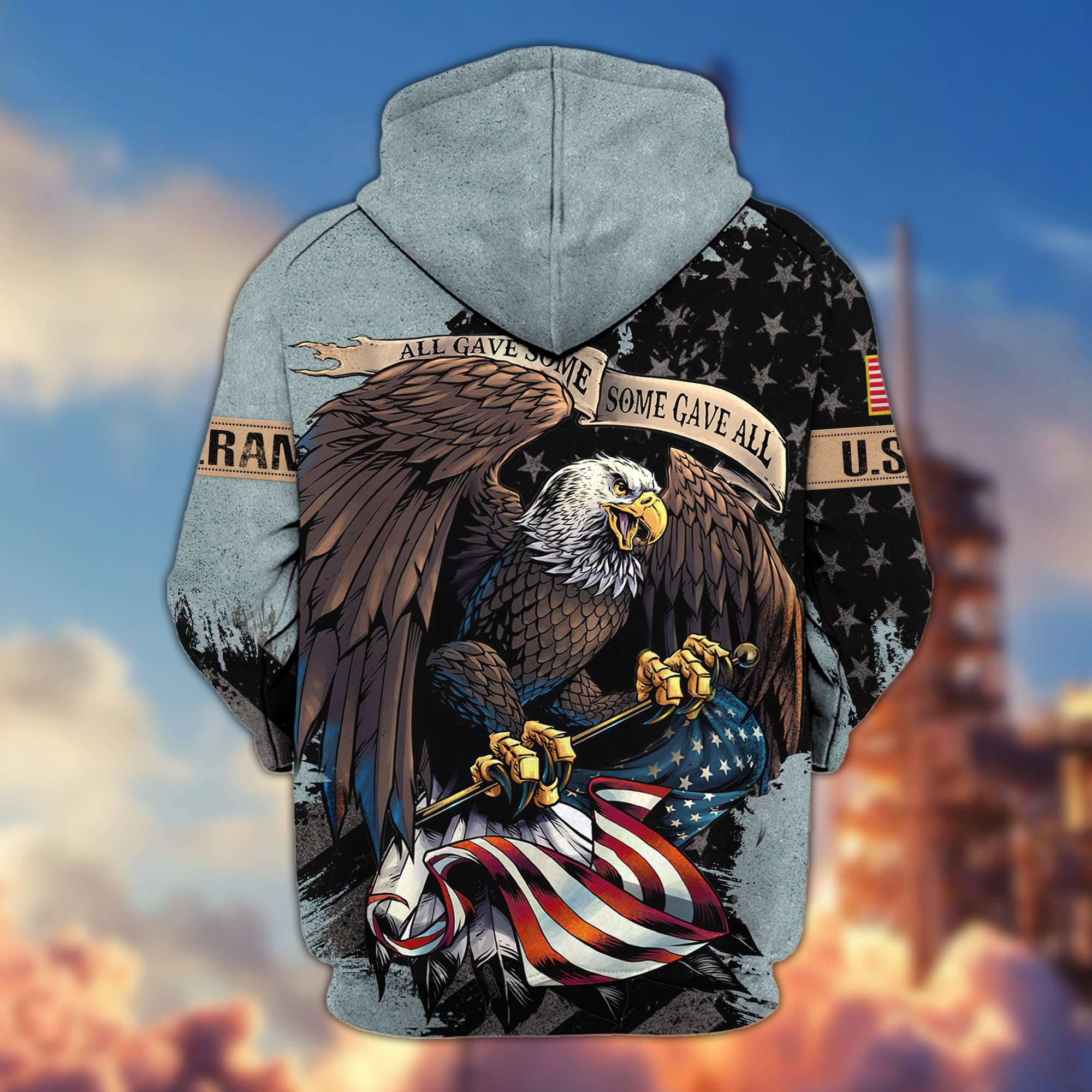 Premium US Veterans Zip Hoodie Gifts For Veterans Day, Gifts For Dad, Gifts For Husband