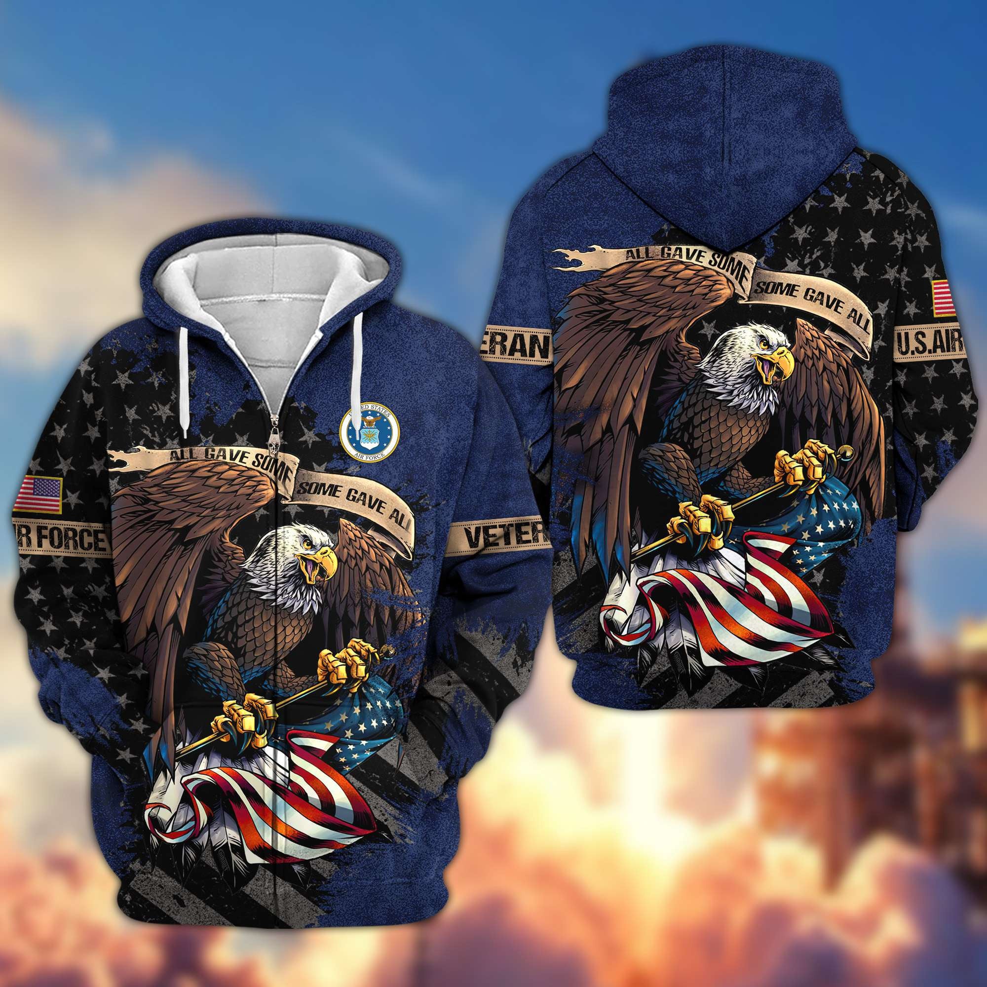 Premium US Veterans Zip Hoodie Gifts For Veterans Day, Gifts For Dad, Gifts For Husband
