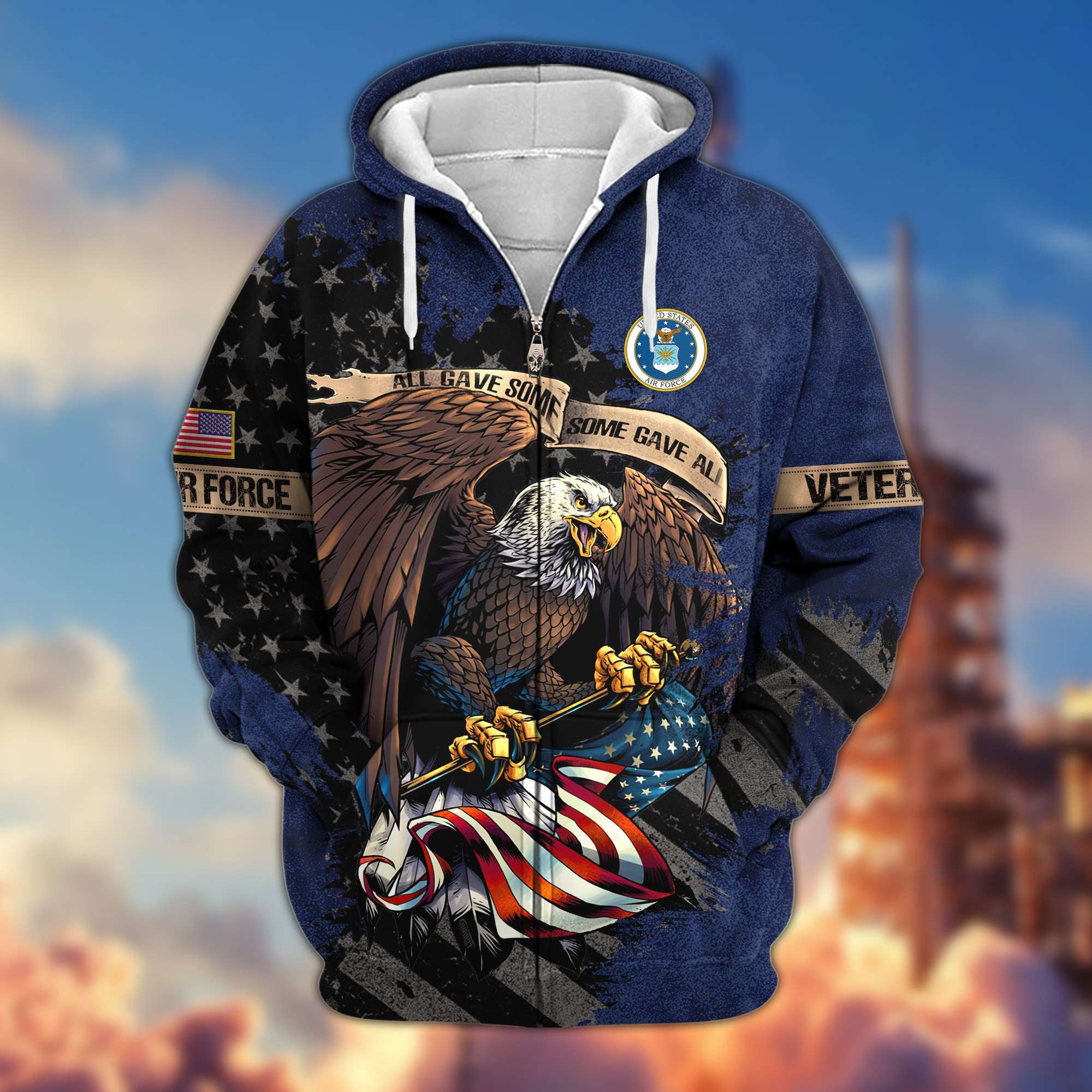 Premium US Veterans Zip Hoodie Gifts For Veterans Day, Gifts For Dad, Gifts For Husband