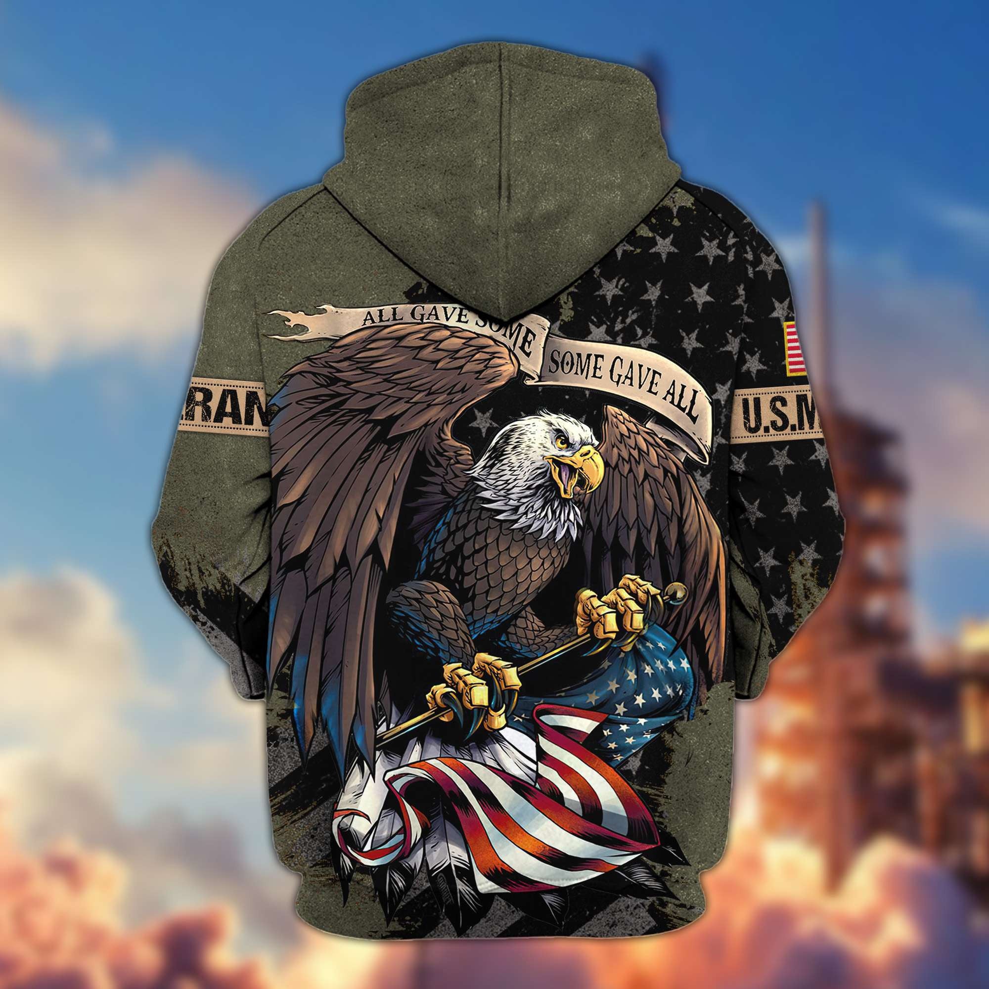 Premium US Veterans Zip Hoodie Gifts For Veterans Day, Gifts For Dad, Gifts For Husband