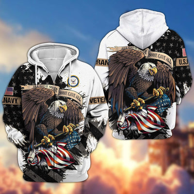Premium US Veterans Zip Hoodie Gifts For Veterans Day, Gifts For Dad, Gifts For Husband