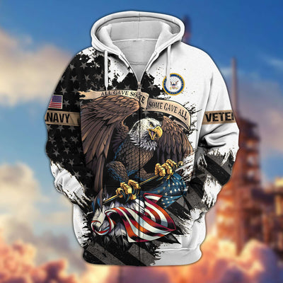 Premium US Veterans Zip Hoodie Gifts For Veterans Day, Gifts For Dad, Gifts For Husband