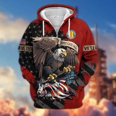 Premium US Veterans Zip Hoodie Gifts For Veterans Day, Gifts For Dad, Gifts For Husband