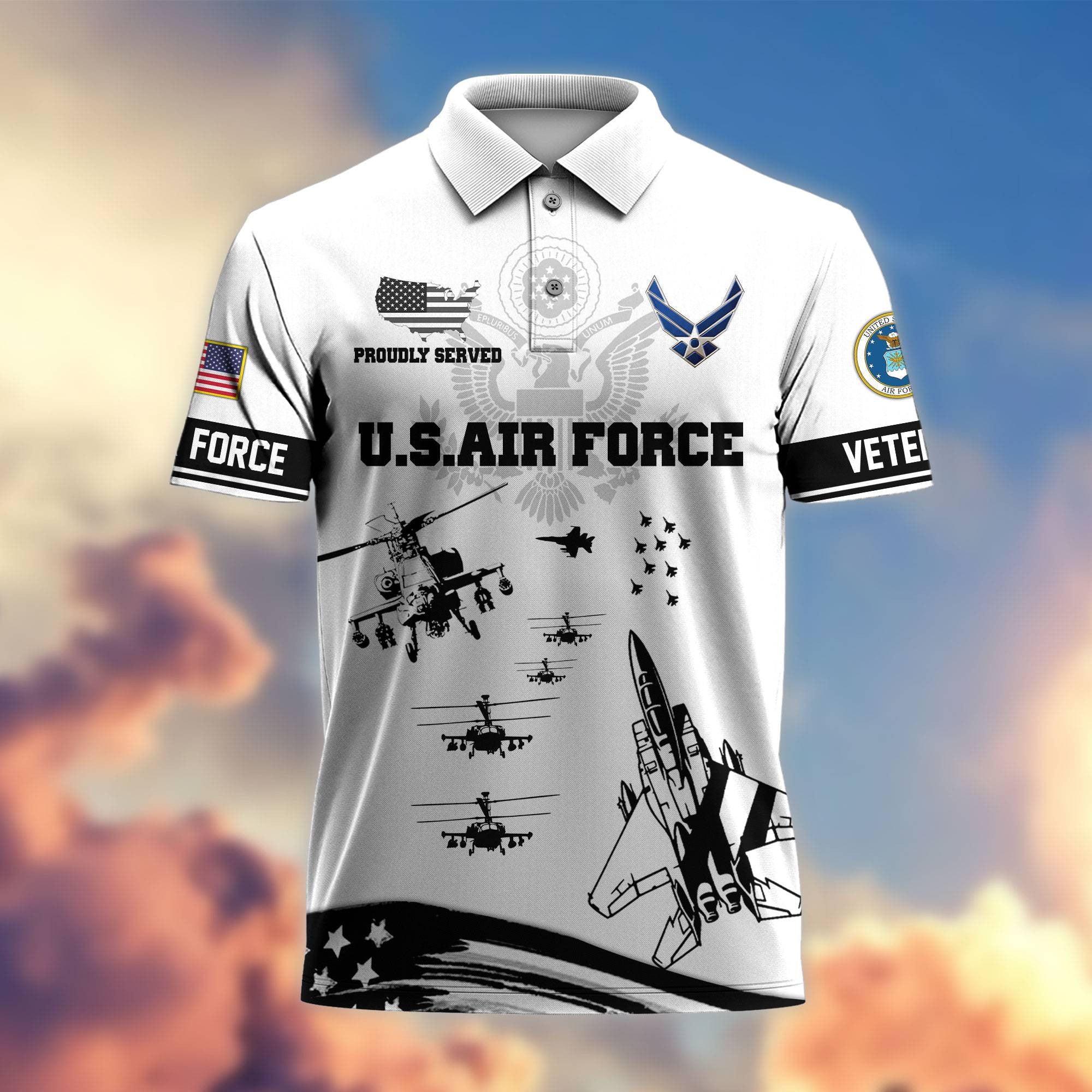 Premium US Veterans Polo Shirt, Gifts For Dad, Gifts For Husband
