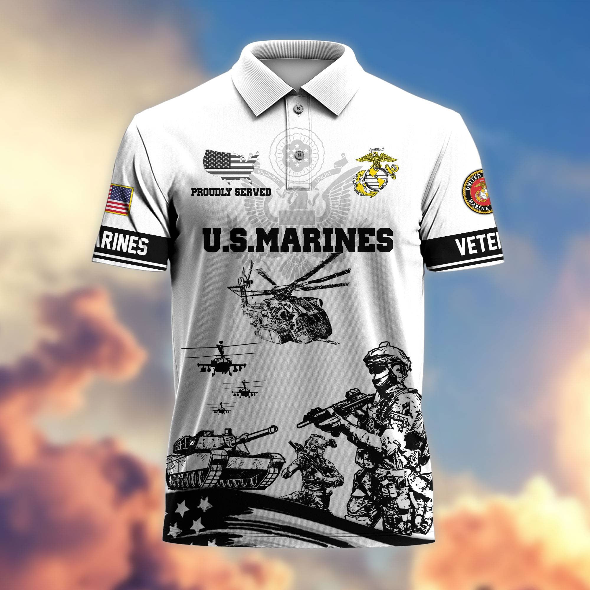 Premium US Veterans Polo Shirt, Gifts For Dad, Gifts For Husband