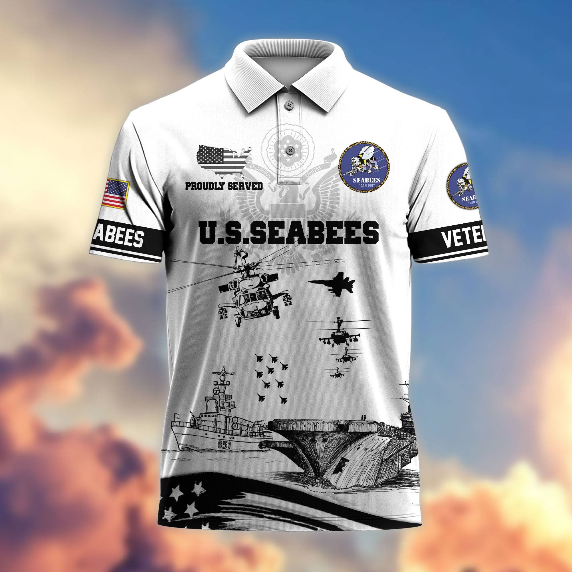 Premium US Veterans Polo Shirt, Gifts For Dad, Gifts For Husband
