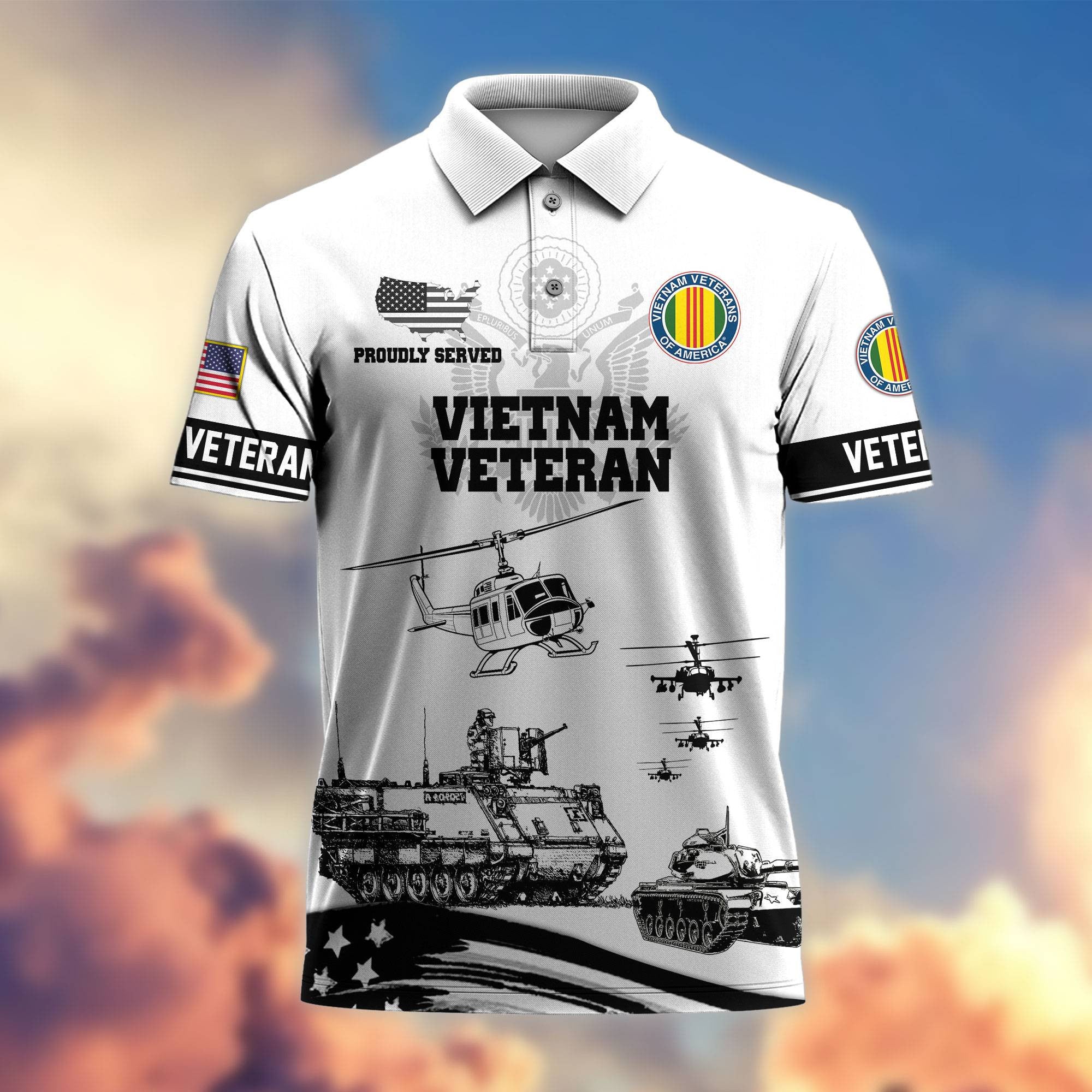 Premium US Veterans Polo Shirt, Gifts For Dad, Gifts For Husband