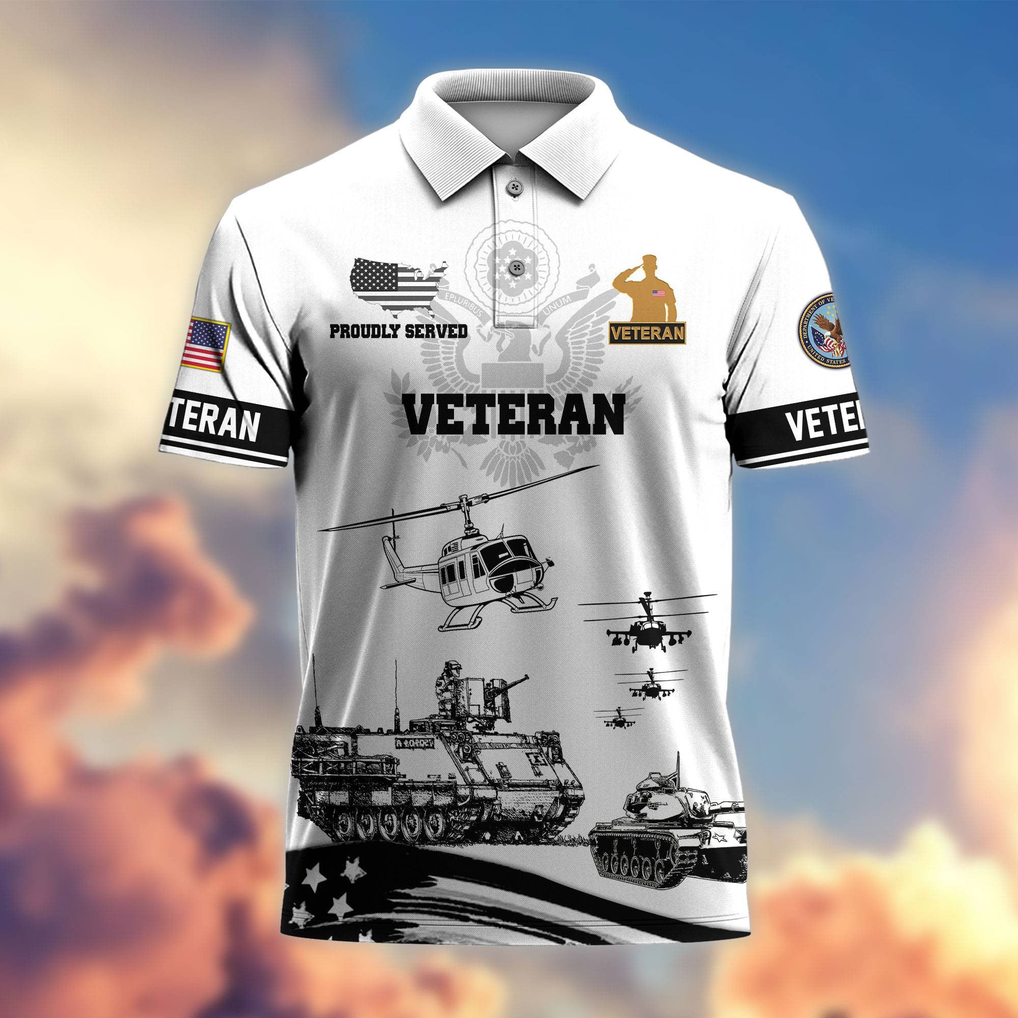 Premium US Veterans Polo Shirt, Gifts For Dad, Gifts For Husband