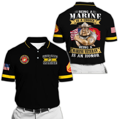 Premium Personalise U.S Multiple Service Veteran Polo Shirt