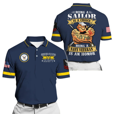 Premium Personalise U.S Multiple Service Veteran Polo Shirt