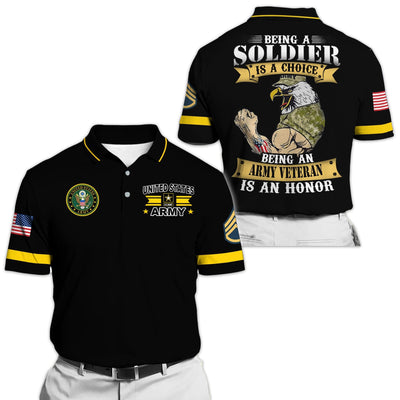 Premium Personalise U.S Multiple Service Veteran Polo Shirt