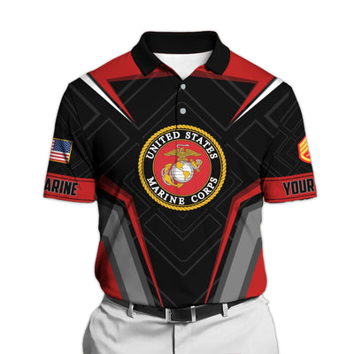 Premium Personalised U.S Multiple Service Veteran Polo Shirt