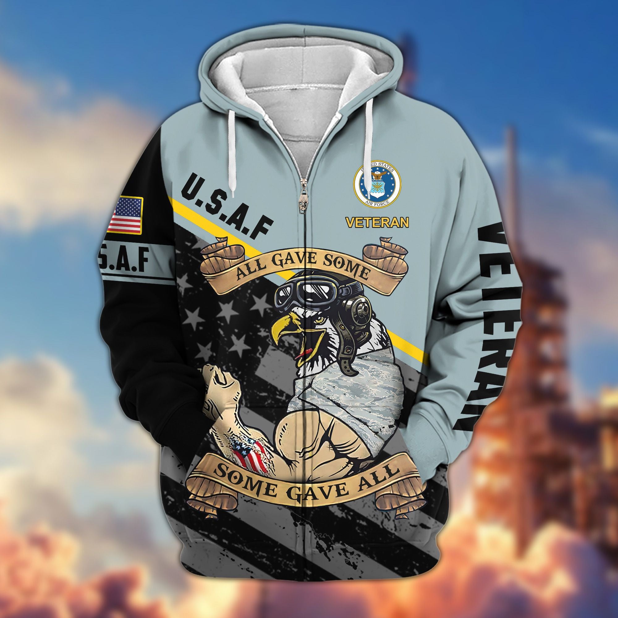 Premium All Gave Some Some Gave All US Veterans Zip Hoodie, Gifts For Veterans Day