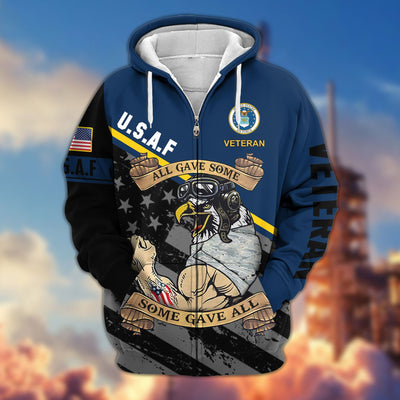 Premium All Gave Some Some Gave All US Veterans Zip Hoodie, Gifts For Veterans Day