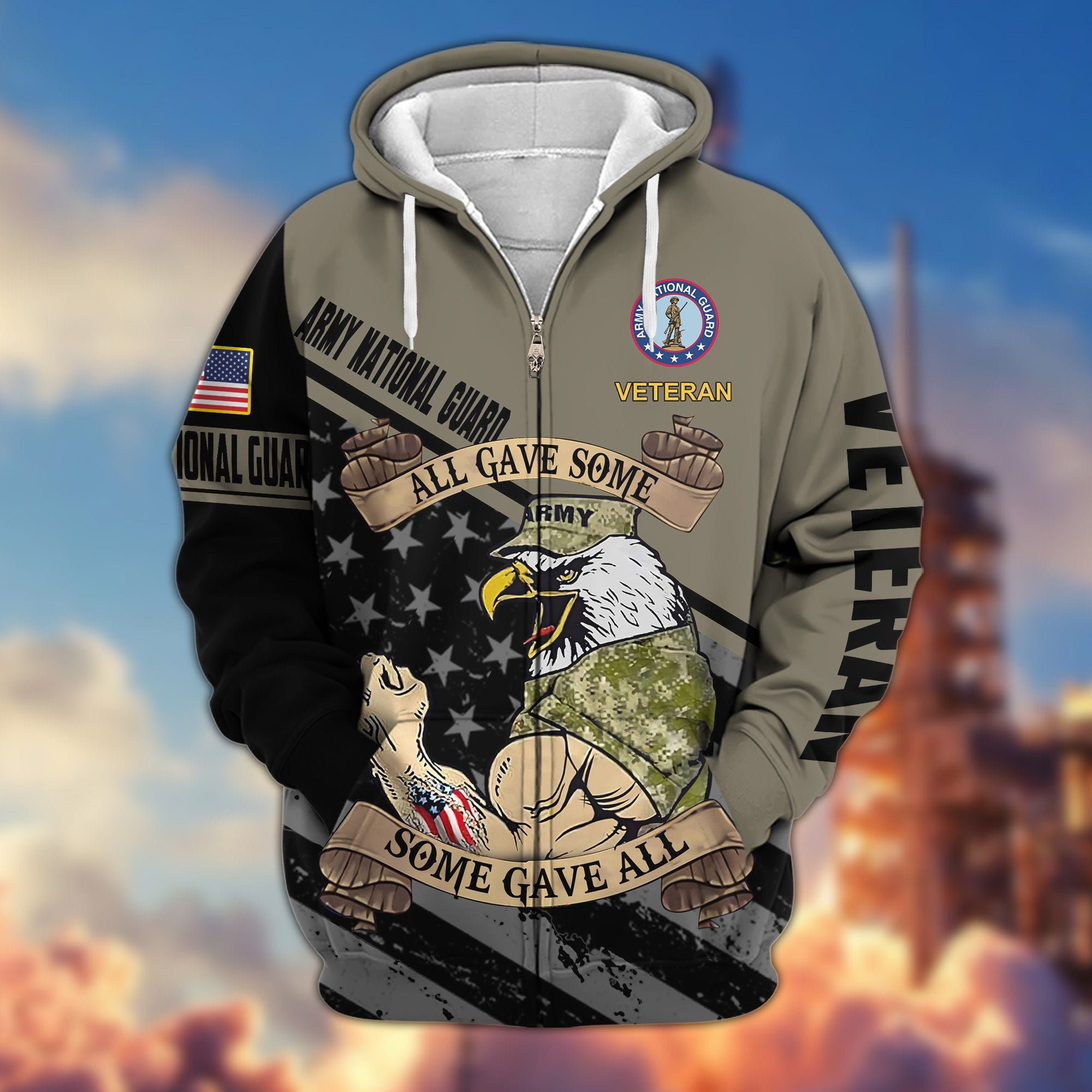 Premium All Gave Some Some Gave All US Veterans Zip Hoodie, Gifts For Veterans Day