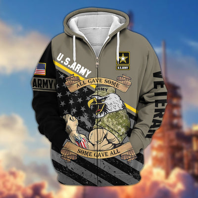 Premium All Gave Some Some Gave All US Veterans Zip Hoodie, Gifts For Veterans Day