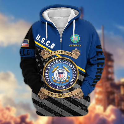 Premium All Gave Some Some Gave All US Veterans Zip Hoodie, Gifts For Veterans Day