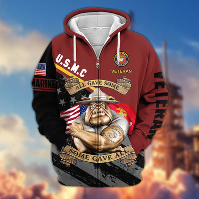 Premium All Gave Some Some Gave All US Veterans Zip Hoodie, Gifts For Veterans Day