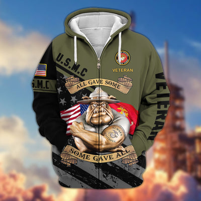 Premium All Gave Some Some Gave All US Veterans Zip Hoodie, Gifts For Veterans Day