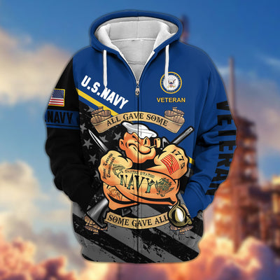 Premium All Gave Some Some Gave All US Veterans Zip Hoodie, Gifts For Veterans Day