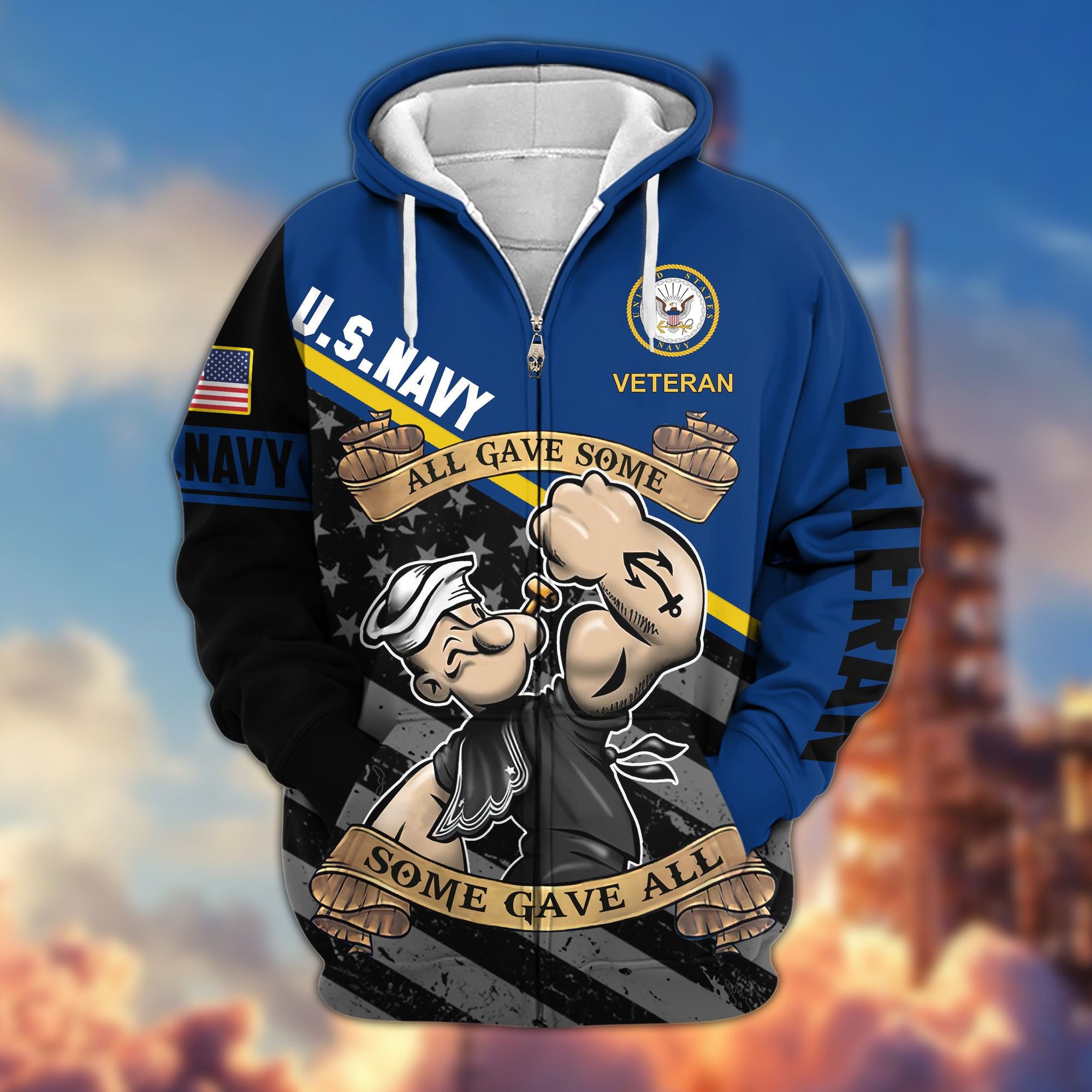 Premium All Gave Some Some Gave All US Veterans Zip Hoodie, Gifts For Veterans Day