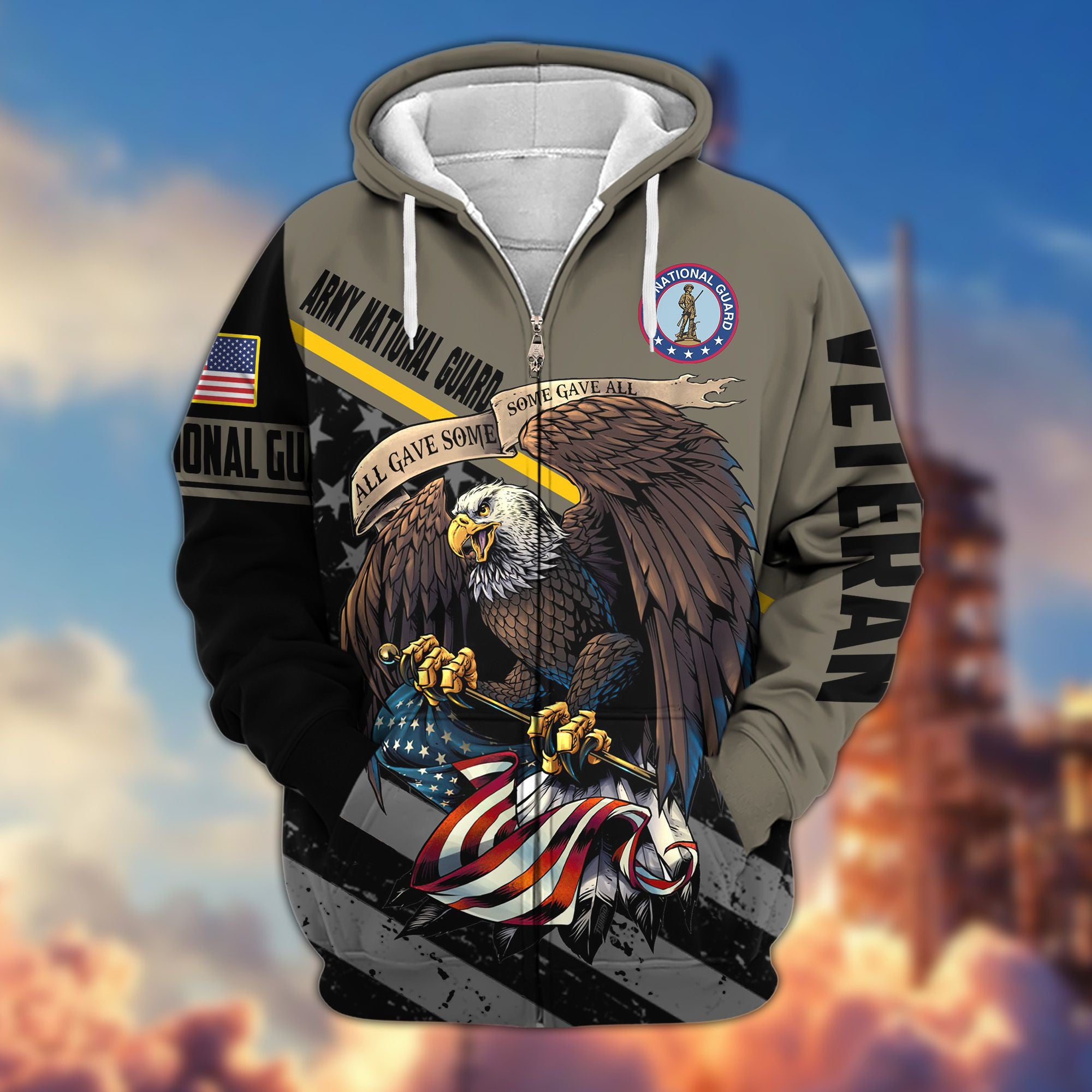 Premium All Gave Some Some Gave All US Veterans Zip Hoodie, Gifts For Veterans Day, Gifts For Dad, Gifts For Husband