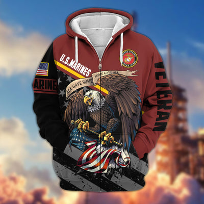 Premium All Gave Some Some Gave All US Veterans Zip Hoodie, Gifts For Veterans Day, Gifts For Dad, Gifts For Husband
