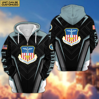 Premium Custom Unit US Veterans Zip Hoodie, Gifts For Veterans Day, Gifts For Dad, Gifts For Husband