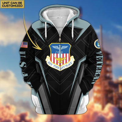 Premium Custom Unit US Veterans Zip Hoodie, Gifts For Veterans Day, Gifts For Dad, Gifts For Husband