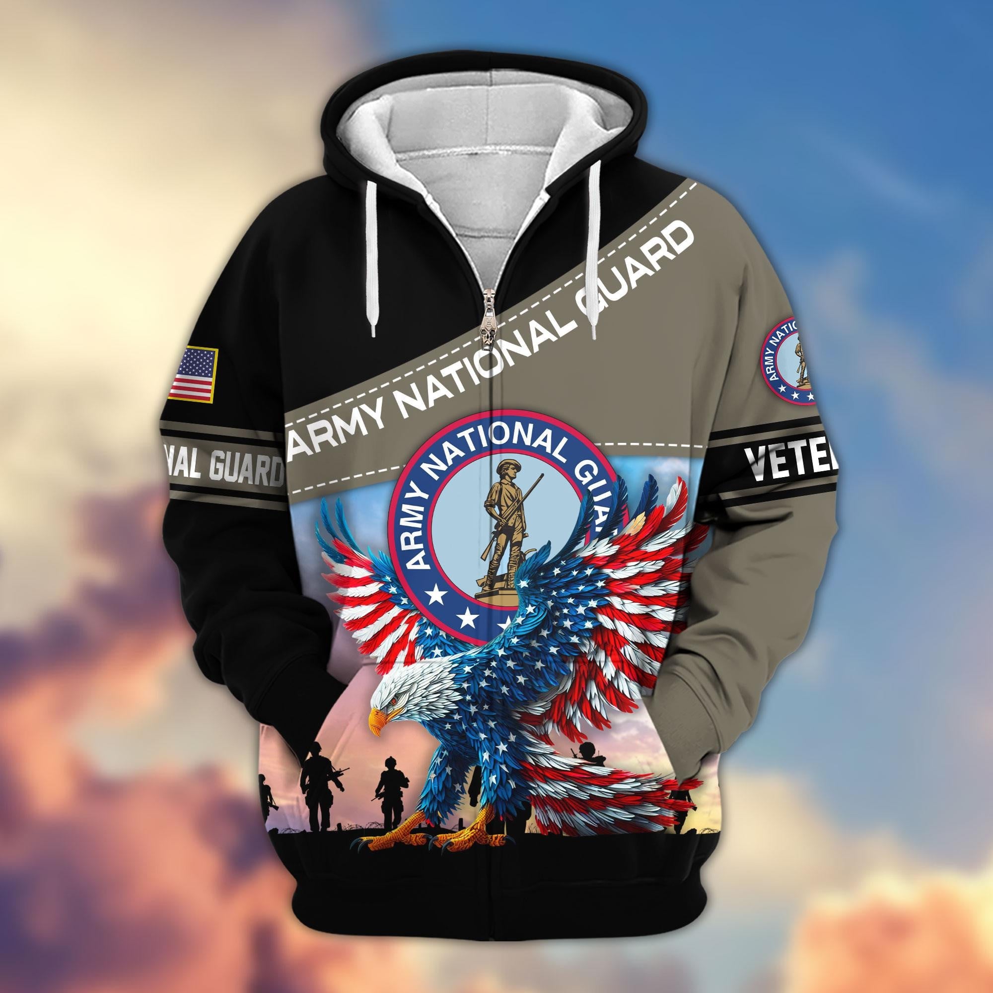 Premium US Veterans Zip Hoodie, Gifts For Veterans Day, Gifts For US Veterans