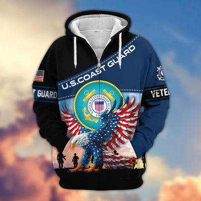 Premium US Veterans Zip Hoodie, Gifts For Veterans Day, Gifts For US Veterans